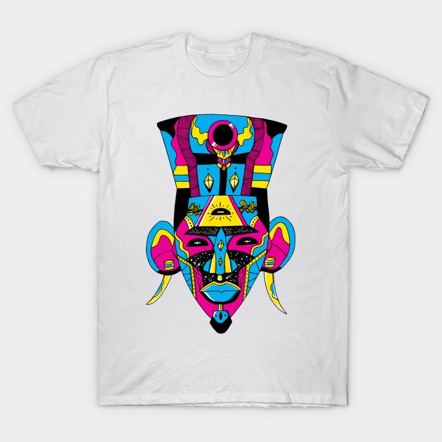 CMYK African Mask 6 T-Shirt by kenallouis